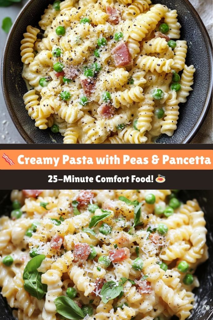 Creamy Pasta with Peas & Pancetta