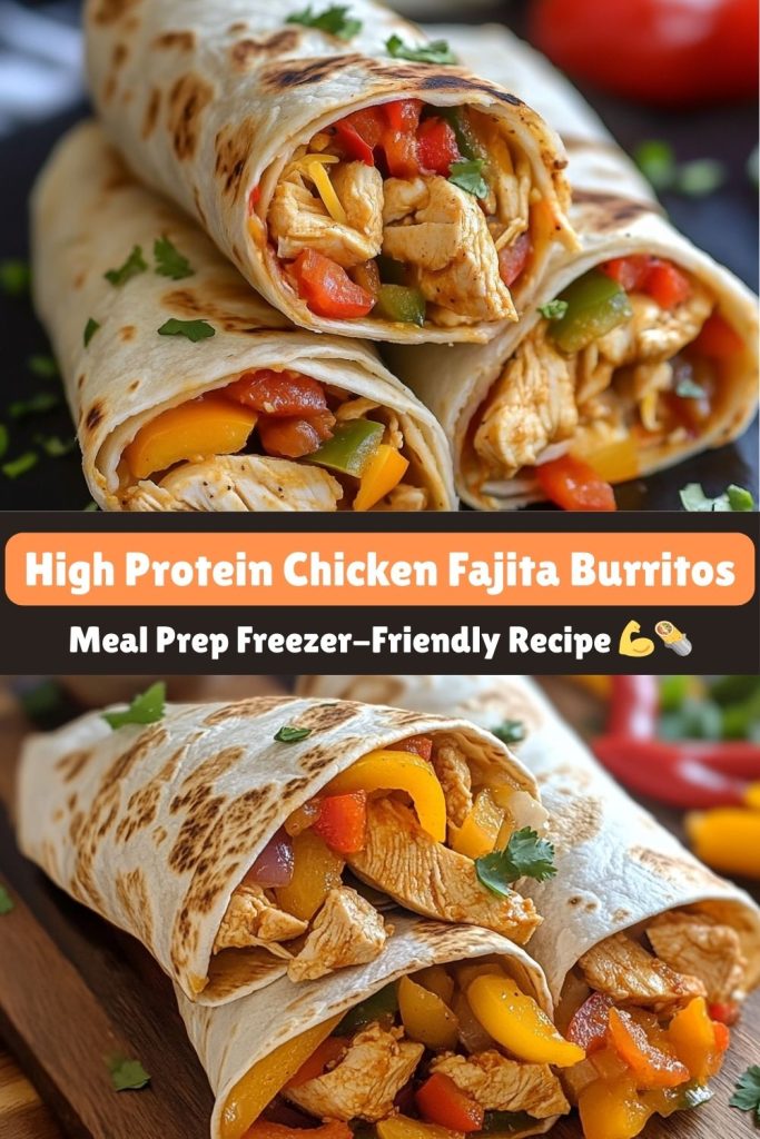 High Protein Chicken Fajita Burritos