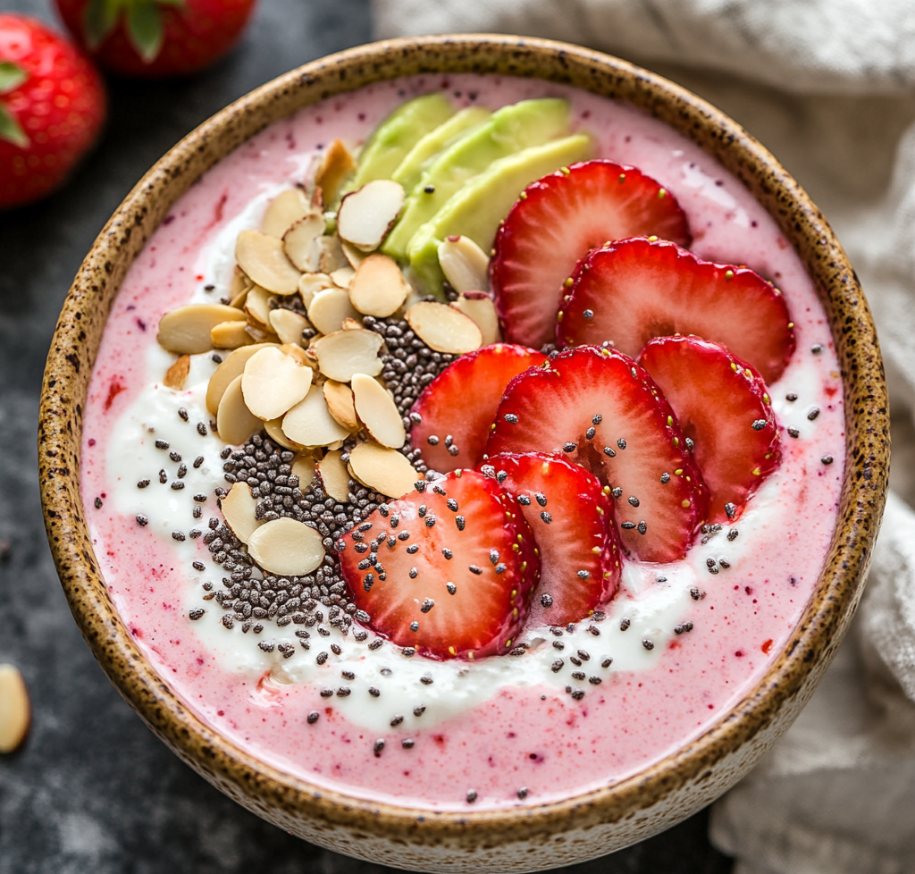 Keto Strawberry Smoothie Bowl!