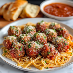 Easy Baked Meatballs with Marinara Sauce
