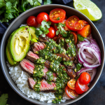 Skirt Steak Rice Bowls with Chimichurri Sauce