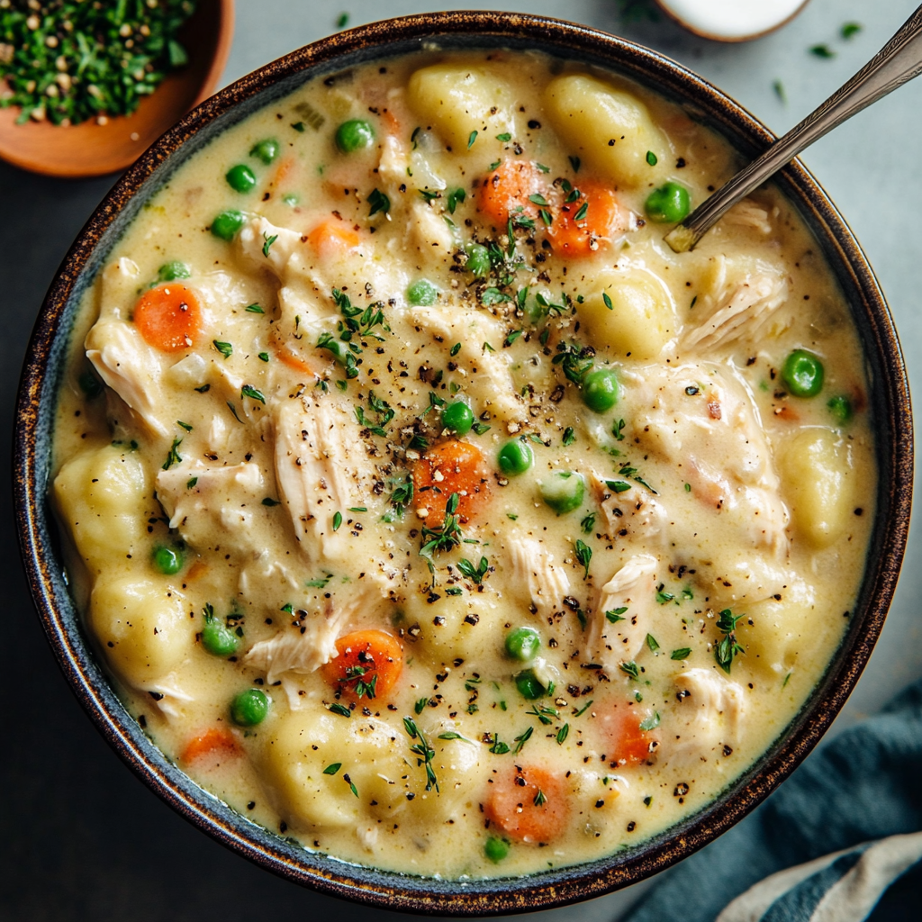 One Pot Gnocchi Chicken Pot Pie