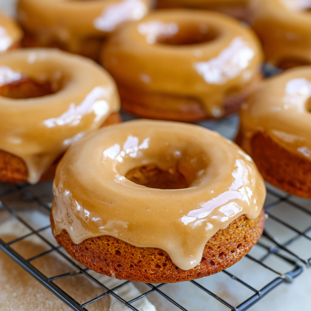 Baked Pumpkin Donuts with Maple Glaze