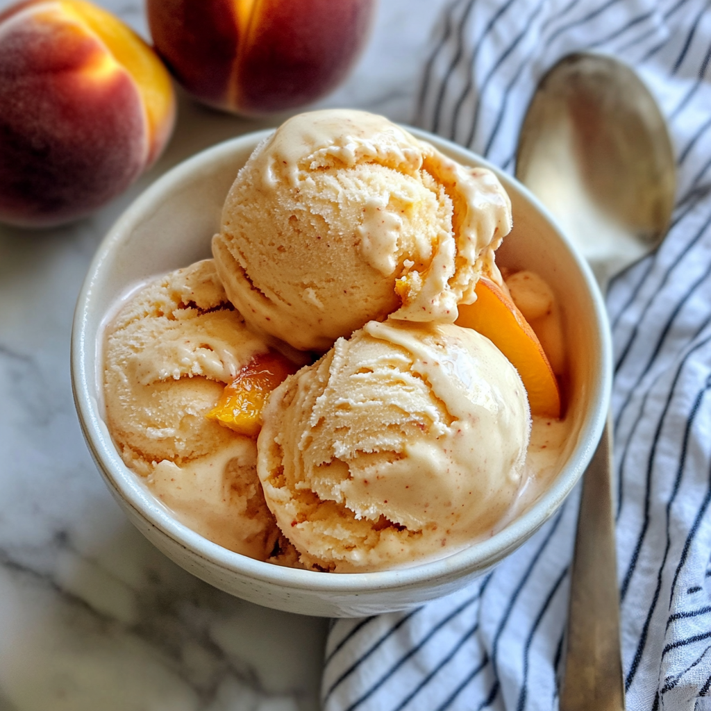 Homemade Peach Ice Cream
