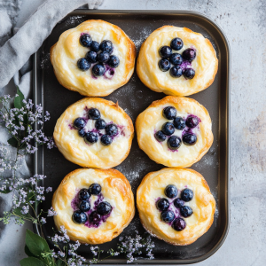 Fluffy Cottage Cheese Blueberry Cloud Bread