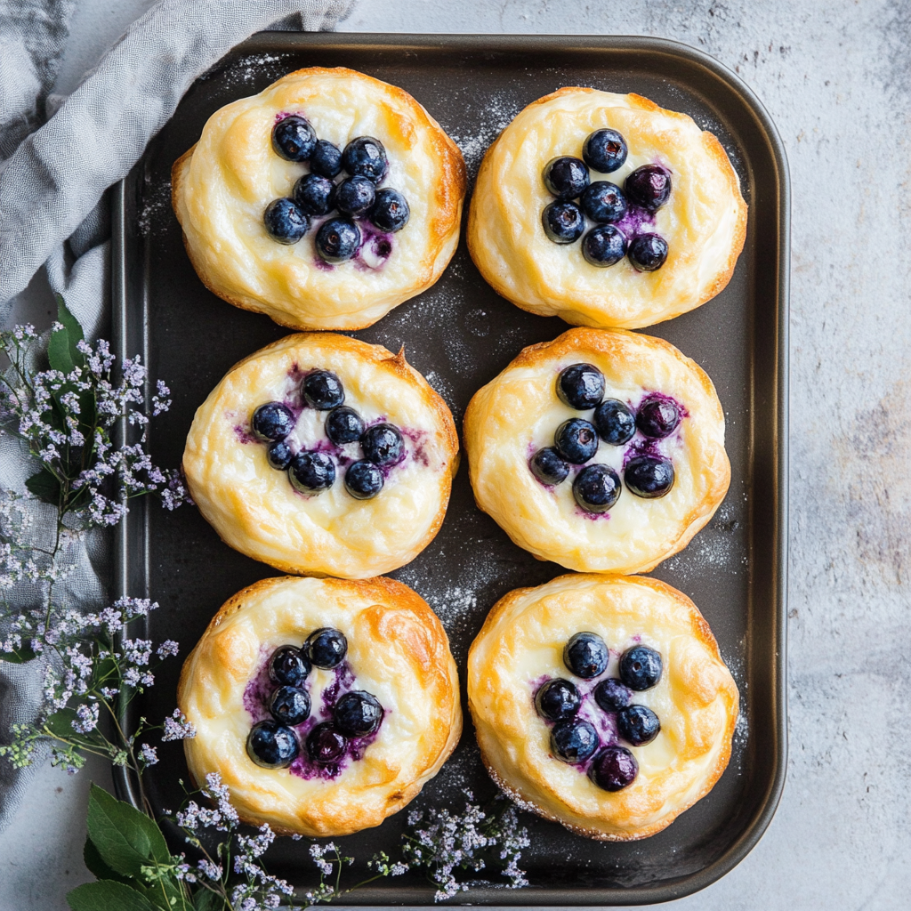 Fluffy Cottage Cheese Blueberry Cloud Bread