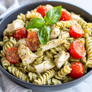 Creamy Chicken Pesto Pasta Salad