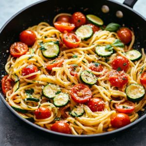 Healthy Tomato Zucchini Pasta
