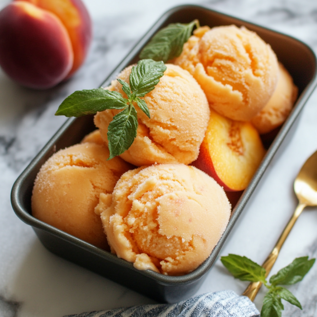 The Best Peach Sorbet