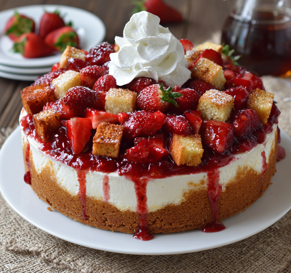Gluten-Free Strawberry Shortcake Cheesecake