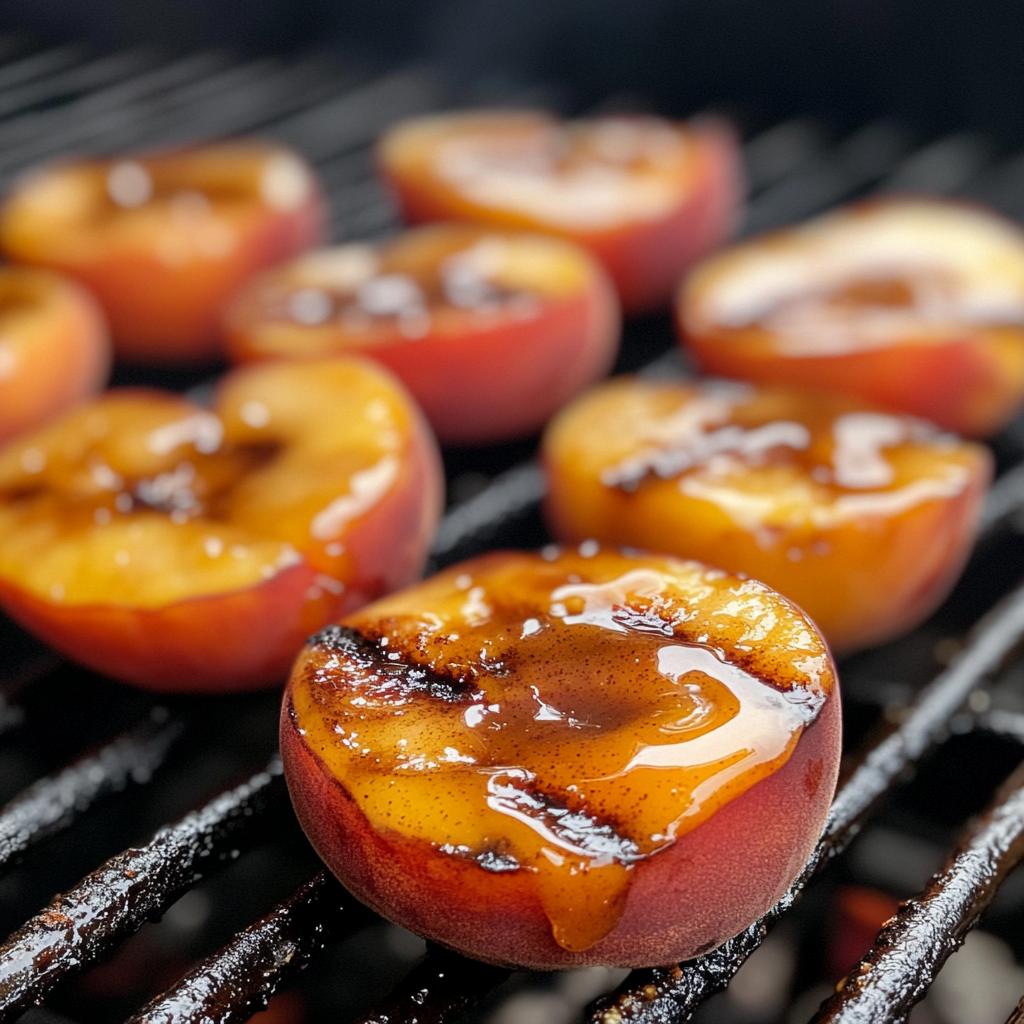 Grilled Peaches with Honey Cinnamon Sauce