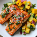 Sriracha Glazed Salmon with Mango Salsa
