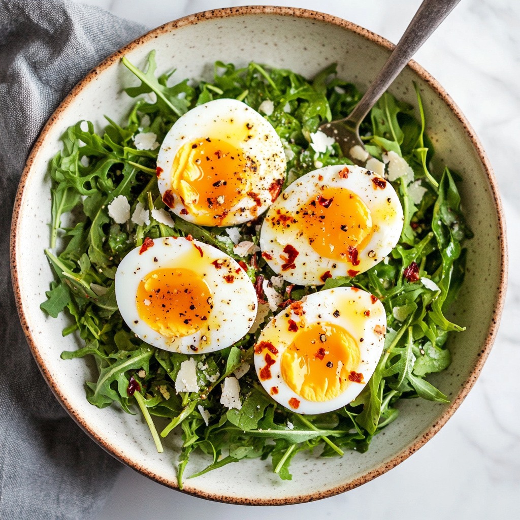 Breakfast Salad with Soft-Boiled Eggs