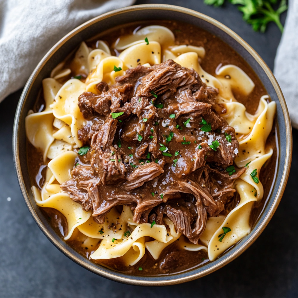 Slow Cooker Beef and Noodles