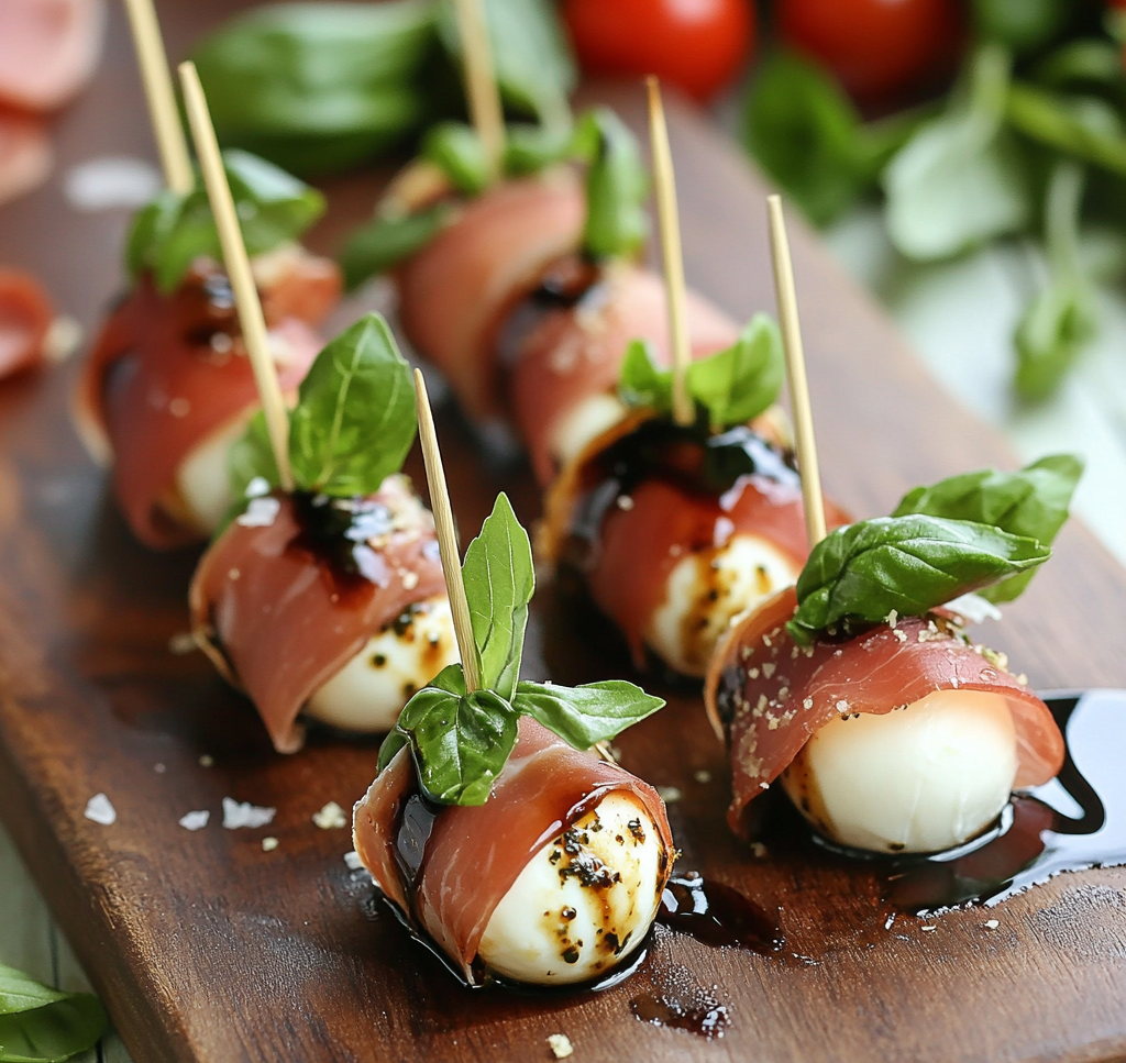 Prosciutto Wrapped Mozzarella Bites