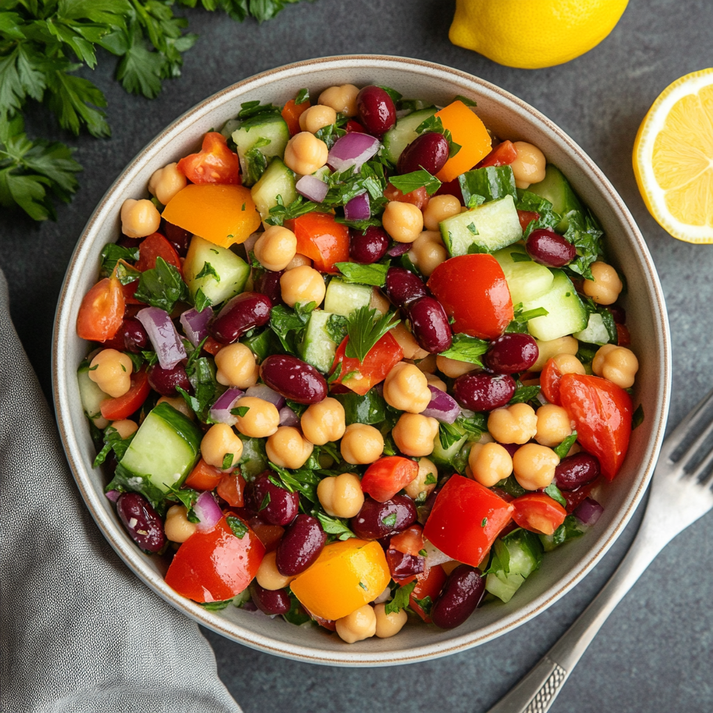 Double Bean Mediterranean Salad