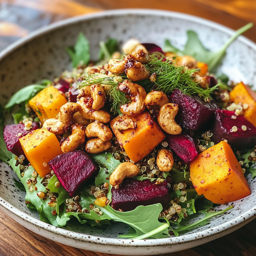 Dill Pickle Salad with Candied Cashews
