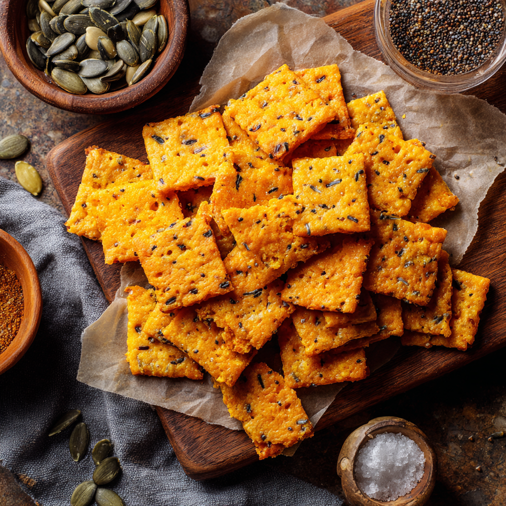 Pumpkin Cheddar Crackers