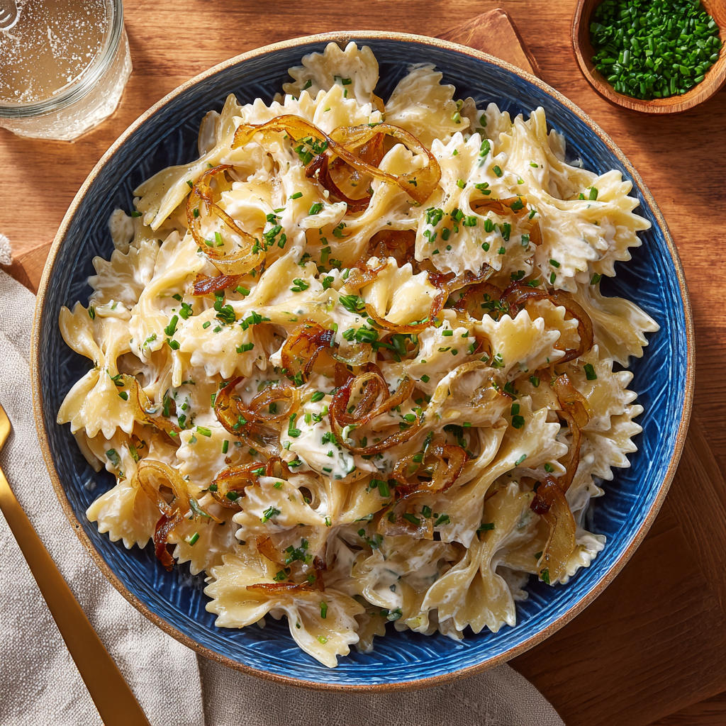 French Onion Dip Pasta Salad