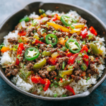 Beef and Pepper Rice Bowls