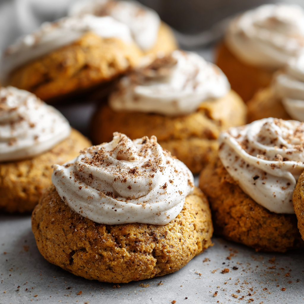 Soft Pumpkin Cookies with Brown Sugar Frosting