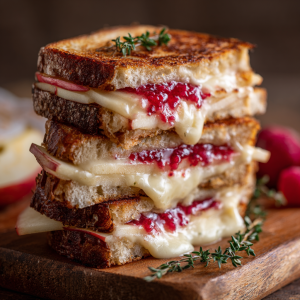 Gourmet Grilled Cheese with Brie, Raspberry & Apple