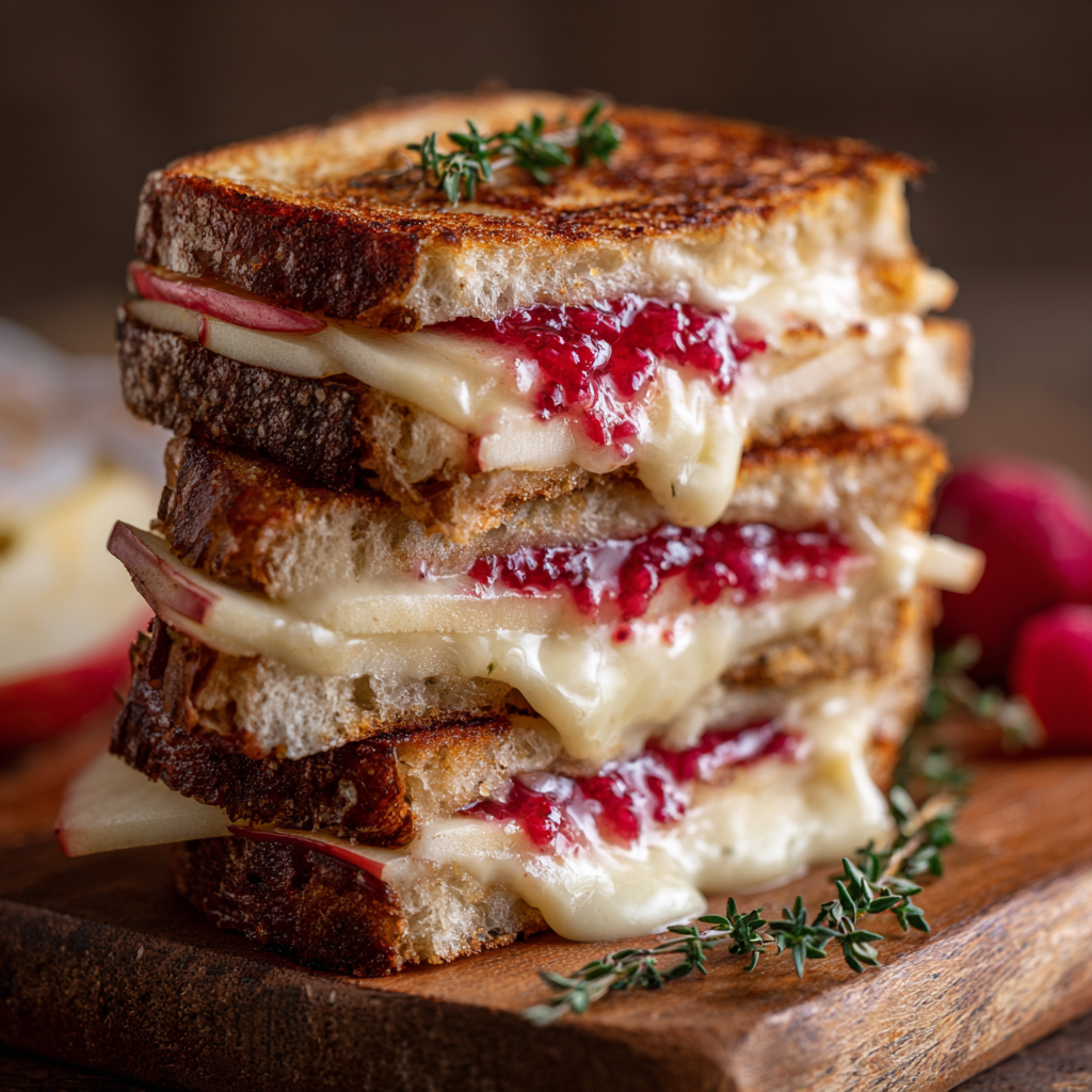 Gourmet Grilled Cheese with Brie, Raspberry & Apple