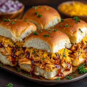 Easy Cheesy BBQ Chicken Sliders