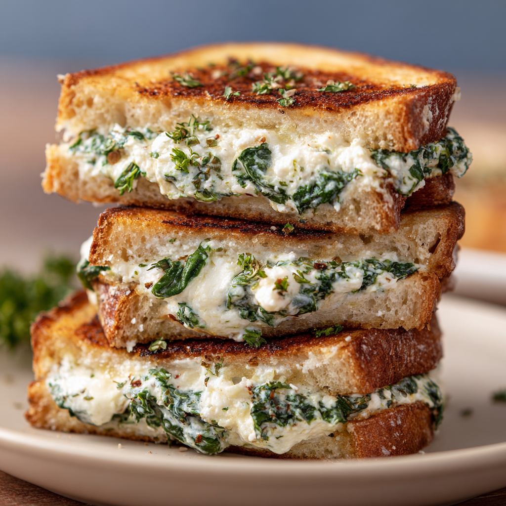 Spinach and Ricotta Grilled Cheese