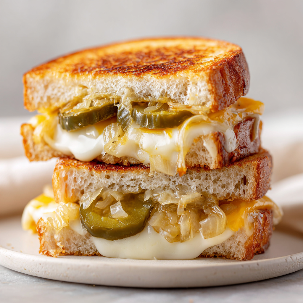 Dill Pickle & Vidalia Onion Grilled Cheese Sandwich