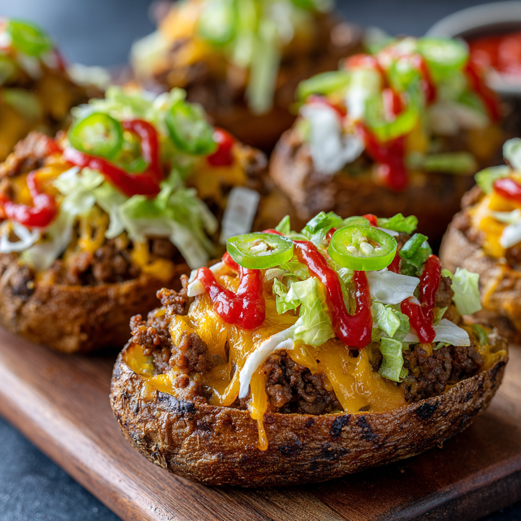 Jalapeño Cheeseburger Potato Skins