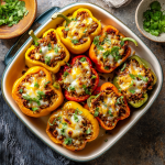 Spicy Pumpkin Beef & Rice Stuffed Peppers