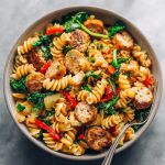 15-Minute Chicken Sausage Pasta Meal Prep Bowls