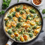 Cheesy Broccoli Gnocchi Skillet