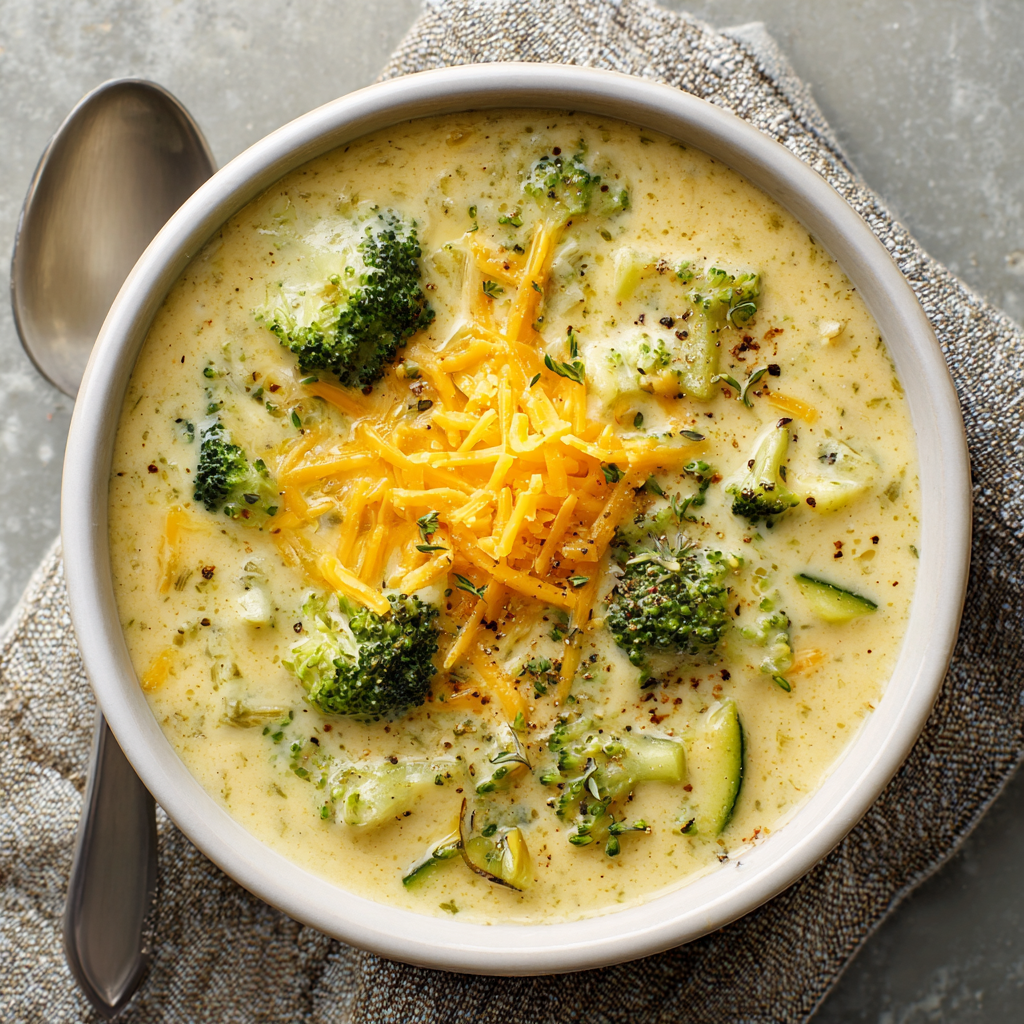 Instant Pot Broccoli Cheddar and Zucchini Soup