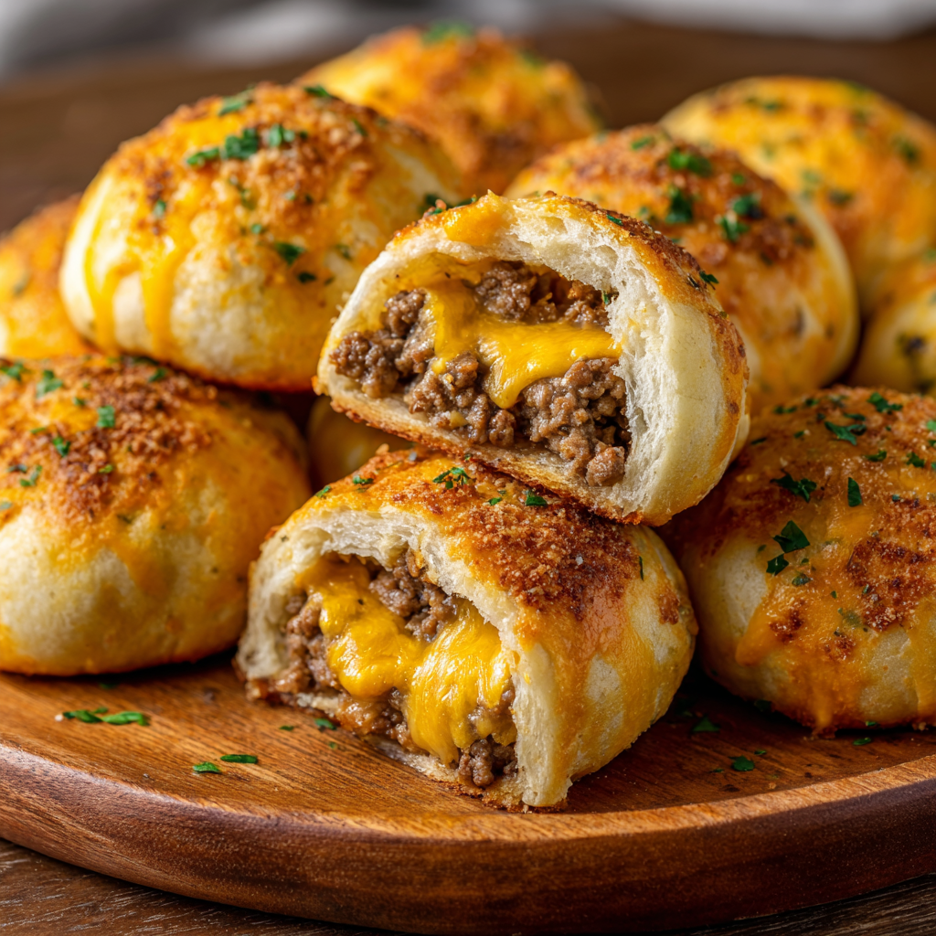 Garlic Parmesan Cheeseburger Bombs