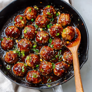 Sticky Honey Garlic Meatballs