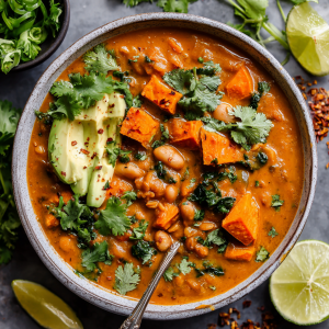 Creamy Sweet Potato & White Bean Chili