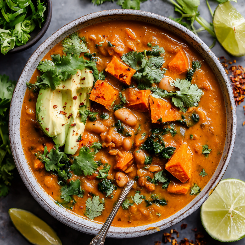 Creamy Sweet Potato & White Bean Chili