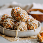 Carrot Cake Energy Bites with Maple Glaze Drizzle