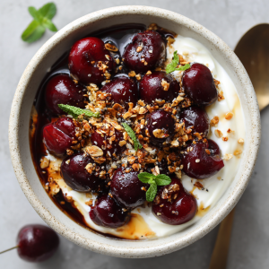 Roasted Cherry Yogurt Bowl