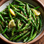 Garlic Chili Green Beans with Lemon Zest