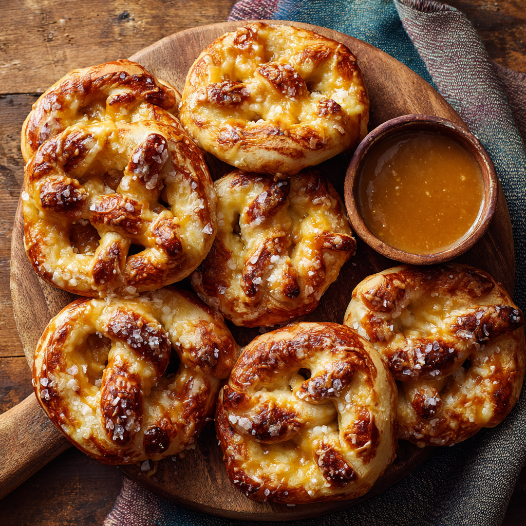 Cheddar-Apple Soft Pretzels