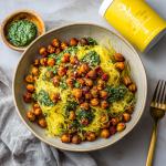 Pesto Spaghetti Squash with Spicy Roasted Chickpeas
