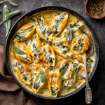 Pumpkin & Spinach Stuffed Shells with Creamy Sage Sauce