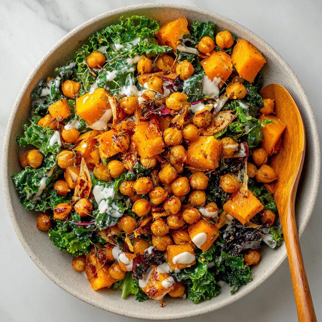 Cinnamon Roasted Chickpea & Butternut Squash Salad