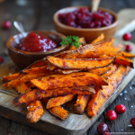 Sweet Potato “Steak Fries” with Cranberry Ketchup