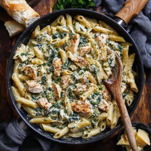 Creamy Spinach Artichoke Chicken Pasta