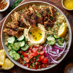 Mediterranean Chicken Hummus Bowls