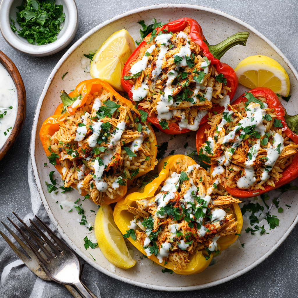 Chicken Shawarma Stuffed Bell Peppers